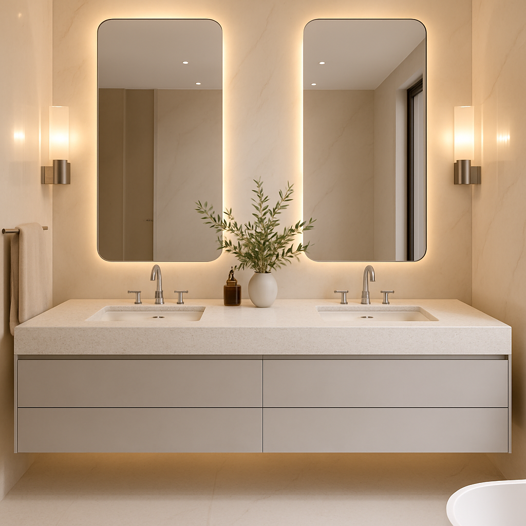 Linen cream
                            Silestone  - Suma — Blaty łazienkowe
