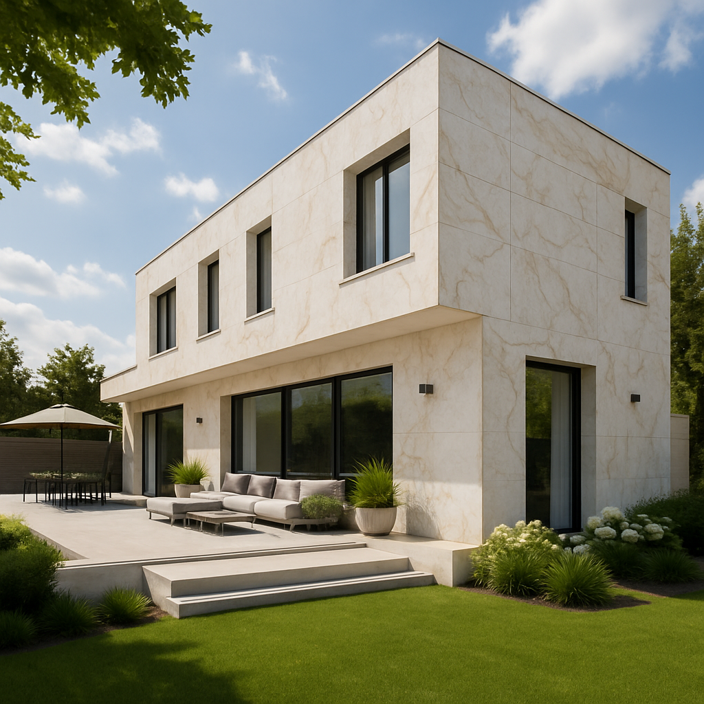 5751 Calacatta Besson — Elewacje i ogrody