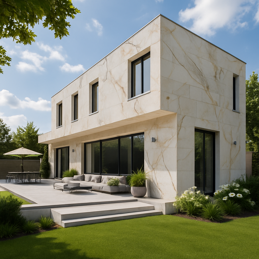 Marble Calacatta Gold B — Elewacje i ogrody