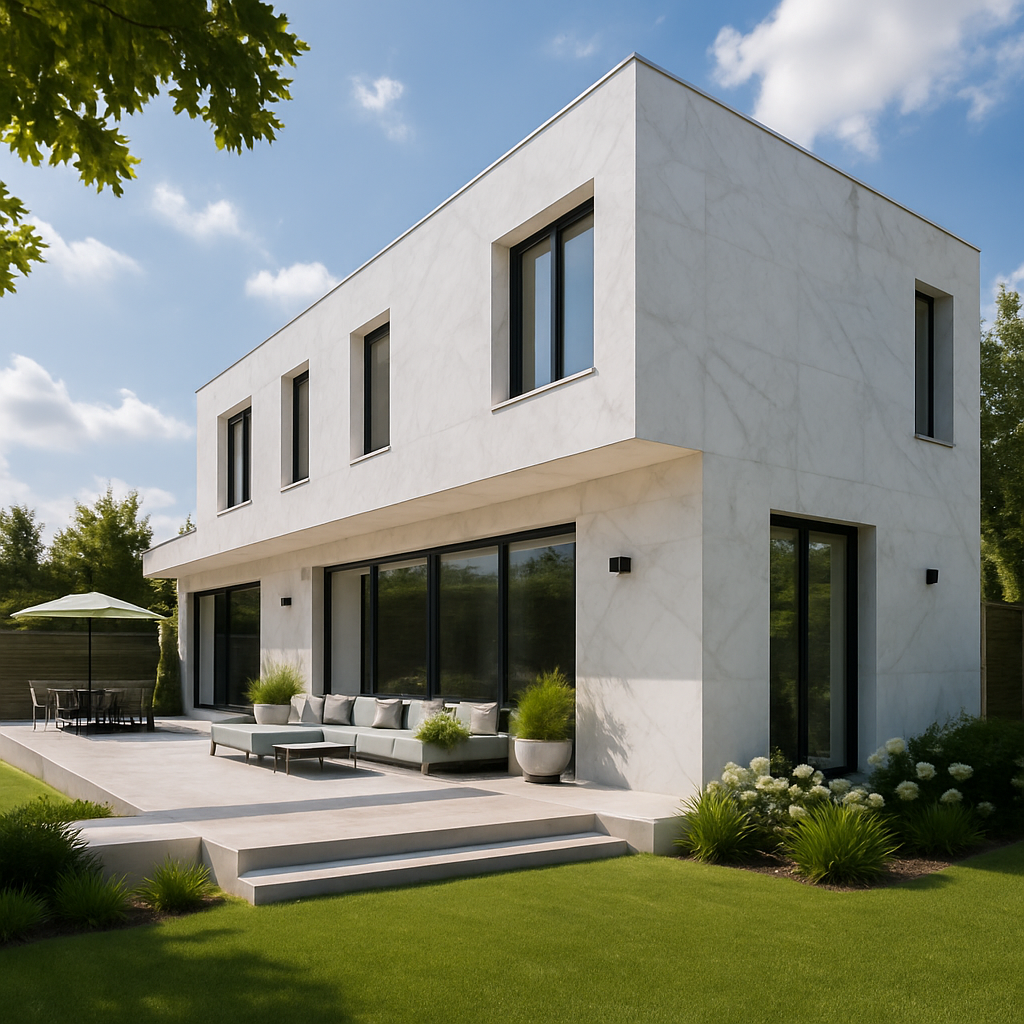 Marble Statuario B — Elewacje i ogrody