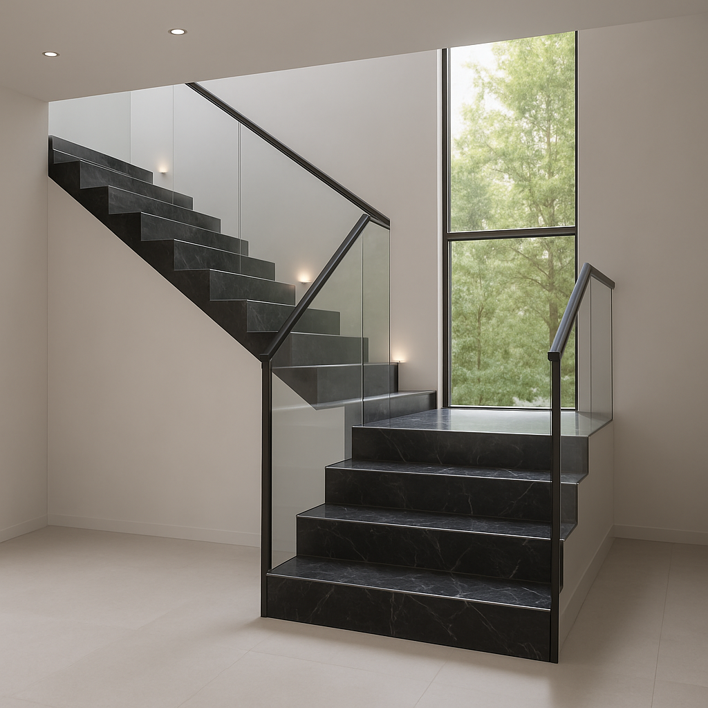 Nero Marquina — Schody kamienne
