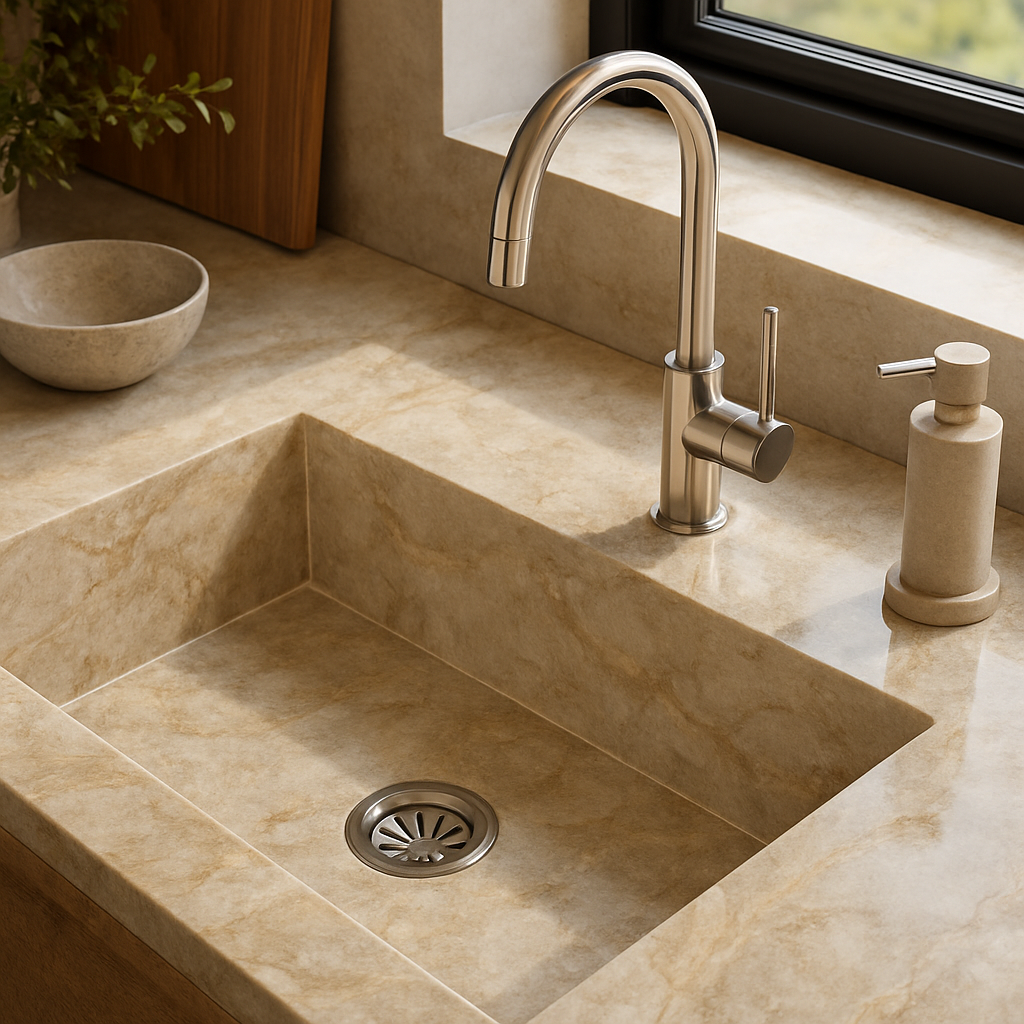 Breccia Stone Beige — Zlewozmywaki
