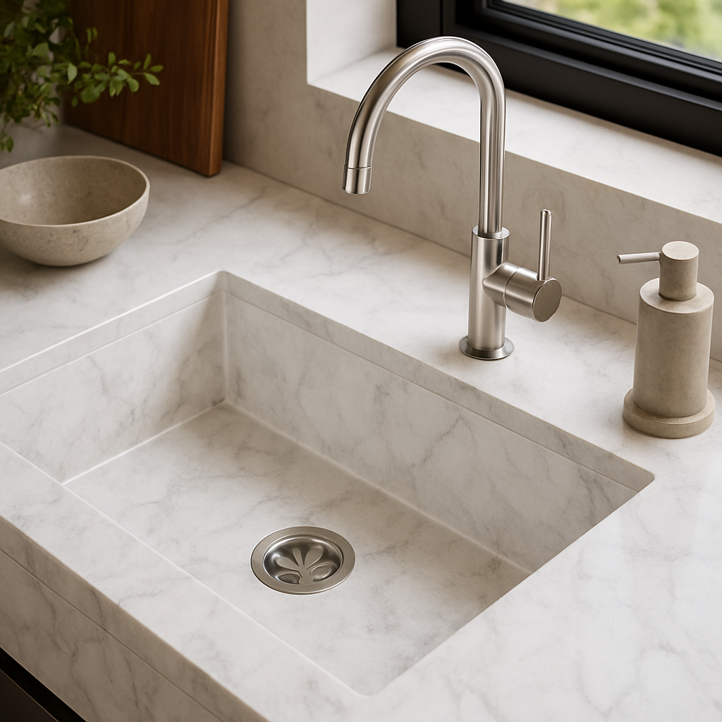 Marble Calacatta B — Zlewozmywaki