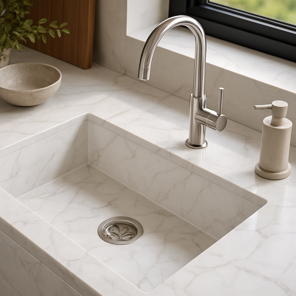 Marble Statuario A — Zlewozmywaki