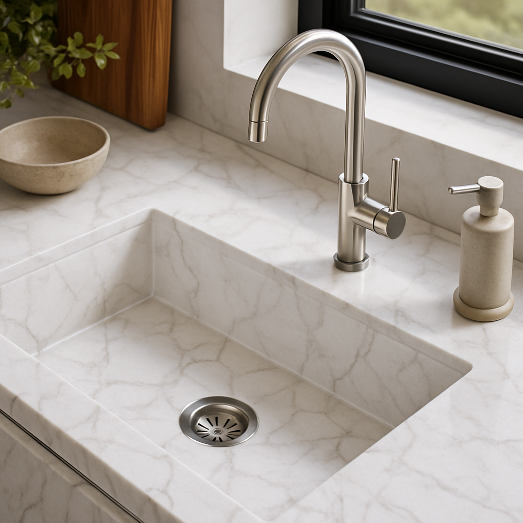 Marble Statuario B — Zlewozmywaki
