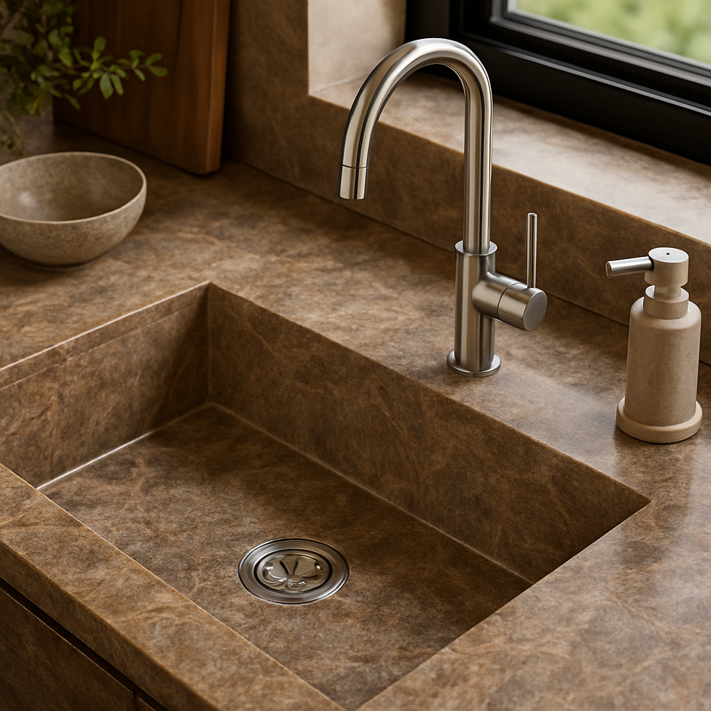 Marble Yamuna Moka — Zlewozmywaki